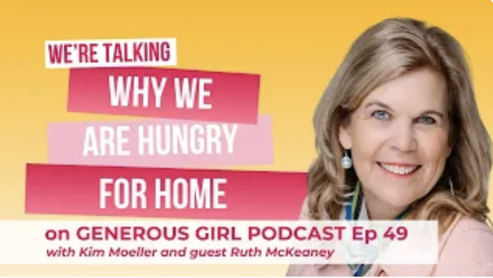 Ruth McKeaney and Kim Moeller recording the Generous Girl podcast
